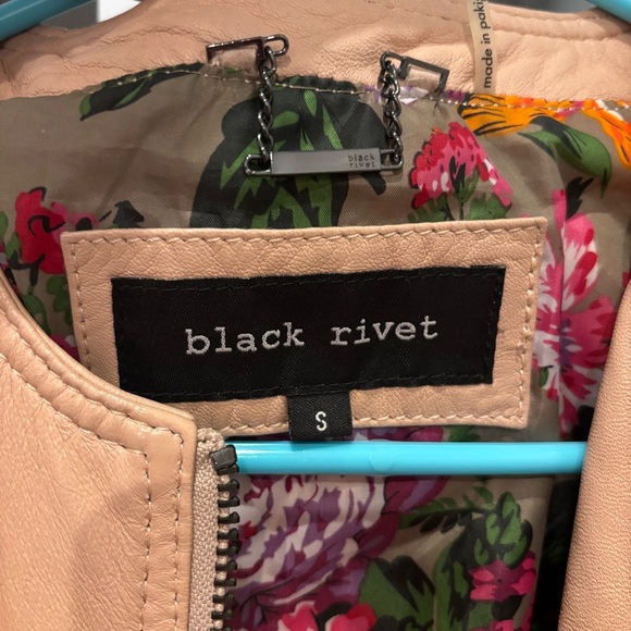 Black Rivet Genuine Leather Jacket - Picture 4 of 7